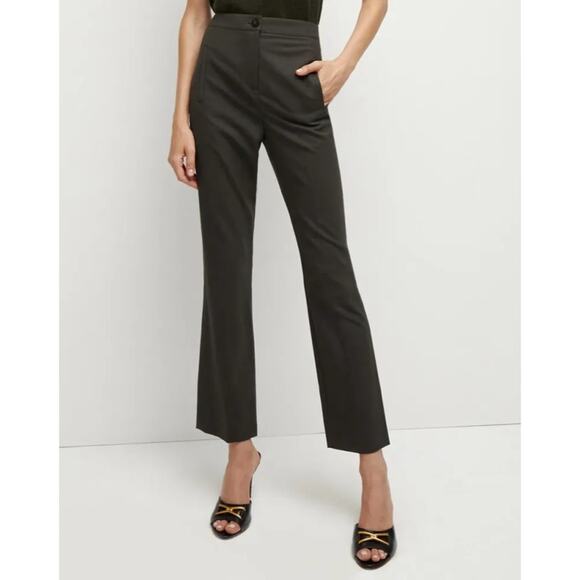 Veronica Beard Arte Wool Blend Cropped Pants in Loden Green Size 6 Workwear - Picture 1 of 9
